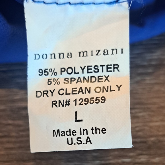 Donna Mizani Dress Square Neck Gown Blue Lined Adjustable Straps Size Large - Picture 4 of 10